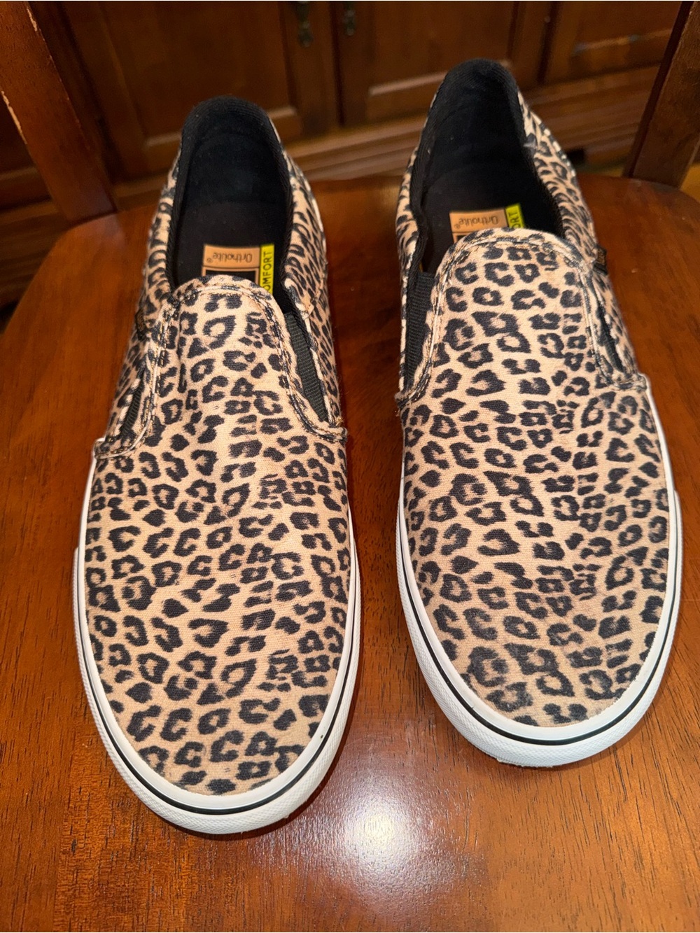 VANs cheetah / leopard print slip-on sneakers women’s size 11
